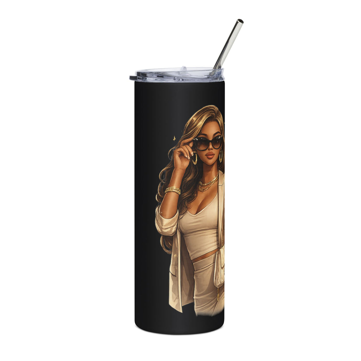 Chic Black Girl Magic Illustration Tumbler | 20oz Stainless Steel