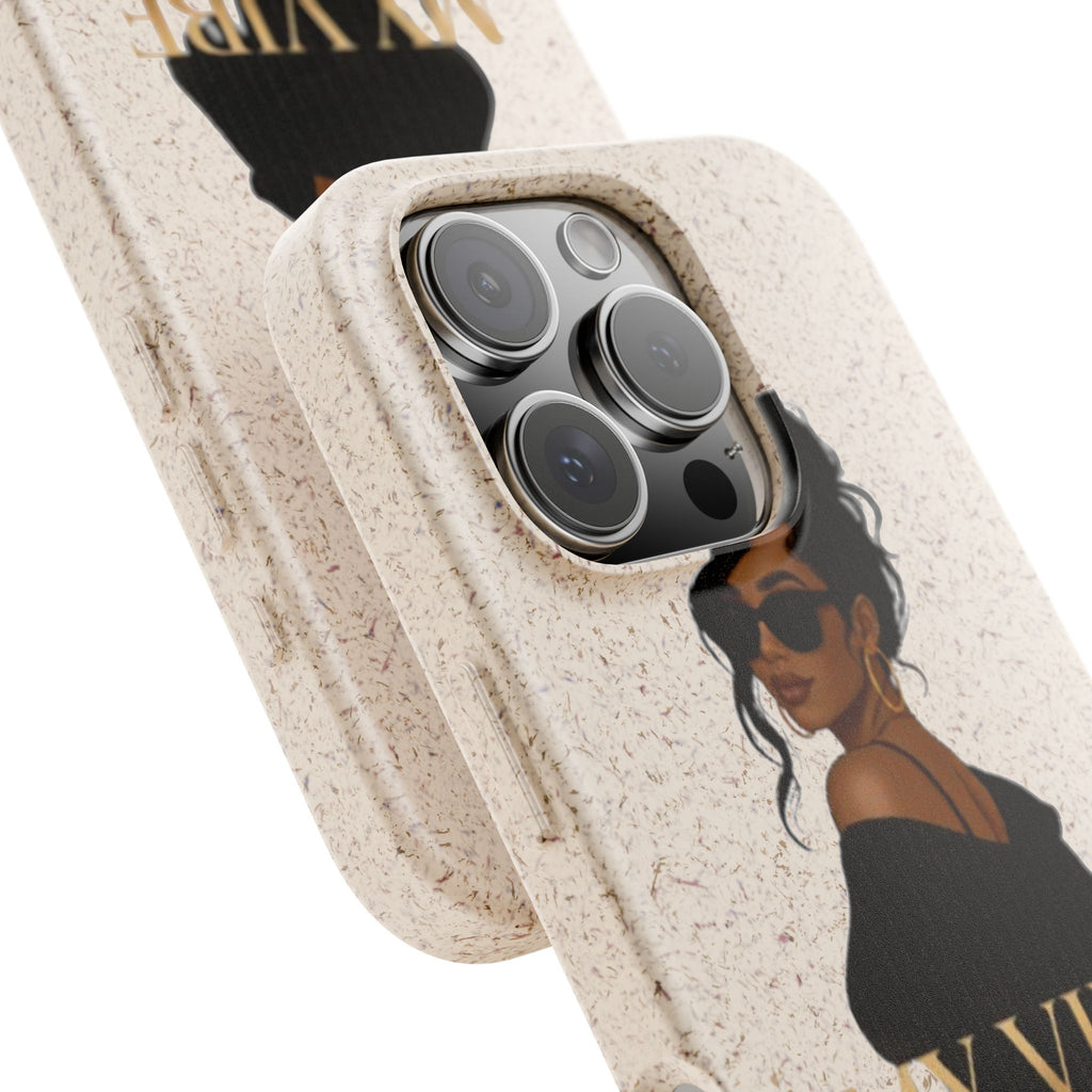 Biodegradable Phone Case — 'My Vibe Speaks Before I Do' Stylish Eco-Friendly Phone Cover