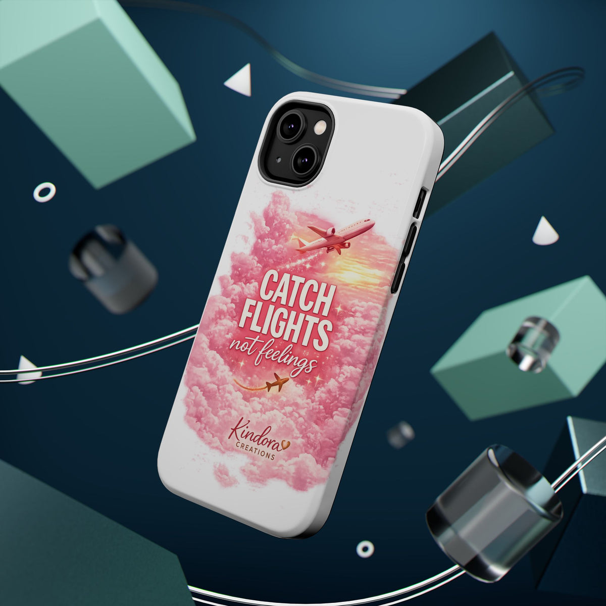 iPhone Case — "Catch Flights Not Feelings" Magnetic Impact-Resistant Travel Phone Case